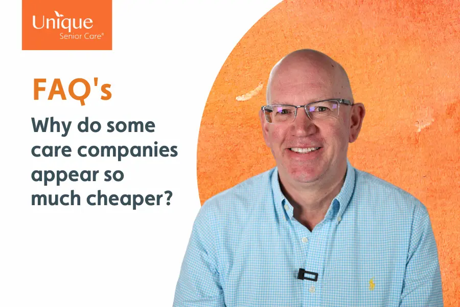 Answering the question why some care companies appear to be so much cheaper. Our company director featured.