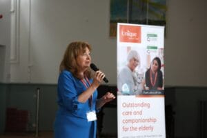 Karen Wilkinson, our community liaison, speaking at a recent dementia event