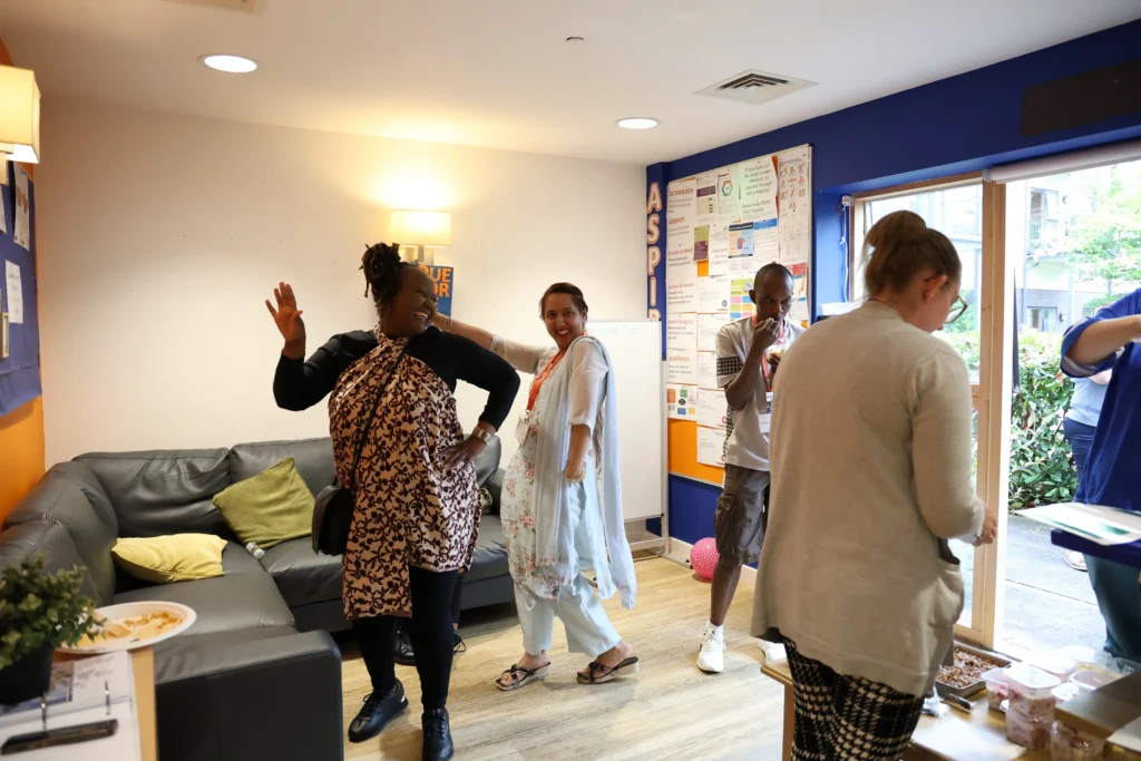 Some of the team dancing at Queensway Court's culture day