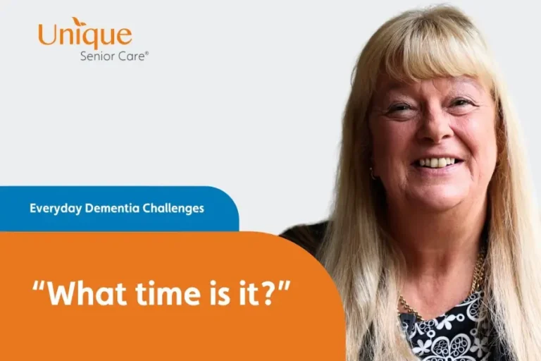 Understand Dementia Behaviours - Image of Jayne our Dementia Expert as she explains what to do when a loved ones keeps asking what time is it?