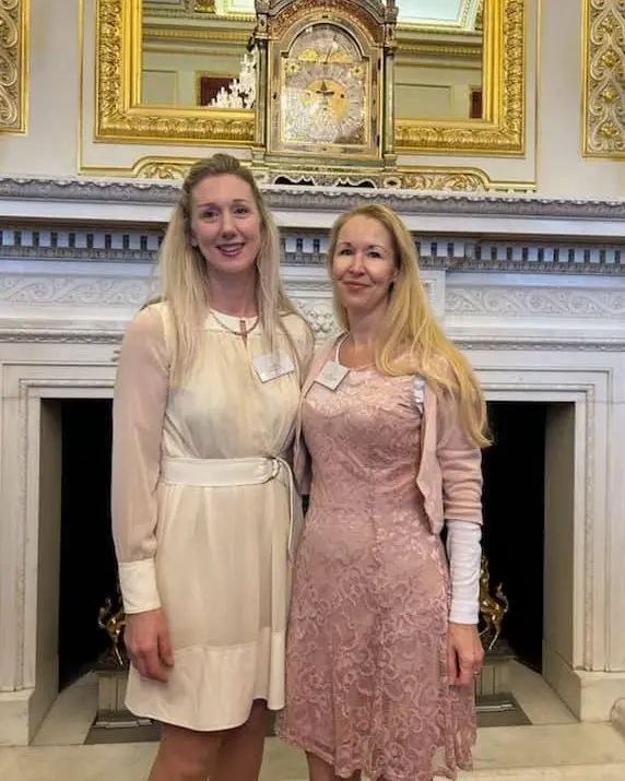 our director of people, Lucy, and Learning & Development Manager, Jo Cleary at Goldsmiths Hall in London